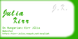 julia kirr business card